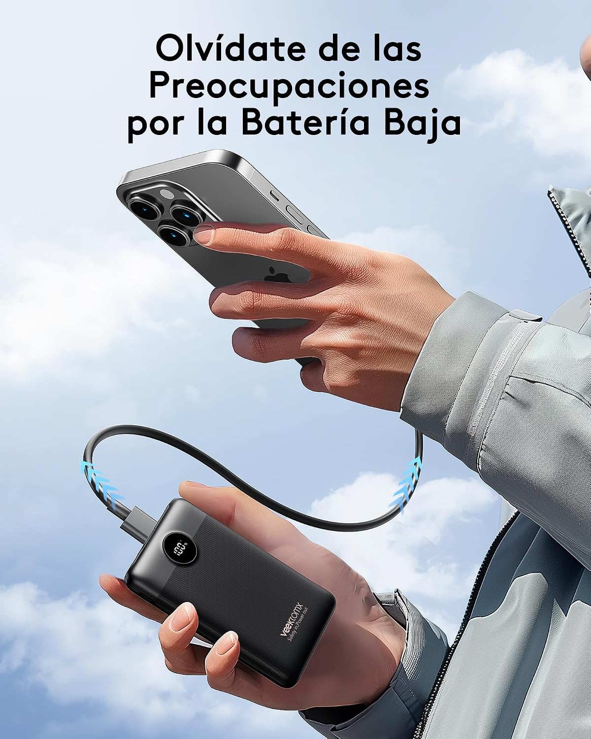 VEEKTOMX Mini Power Bank 10000mAh powerbank 22.5W PD3.0 QC3.0 Quick Charge USB C Portable Charger, mały rozmiar z 2 portami ładowania, kompatybilny z iPhone 15/iPad/Mini fan/Galaxy