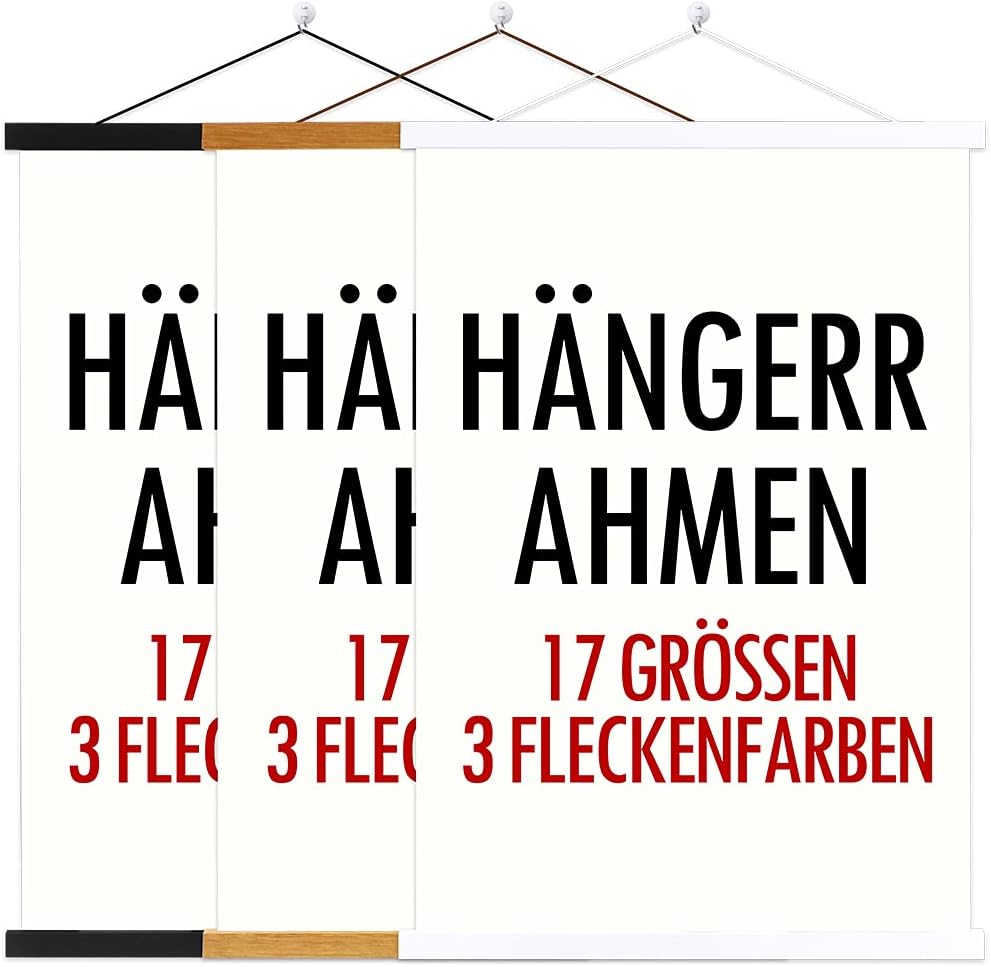 Listwa plakatowa A1, listwa plakatowa, 61 cm, magnetyczne drewno, do zawieszania, ramy, listwy, obrazy, ramka na zdjęcia, ramka na zdjęcia 60 x 90 cm, 61 x 91,5, 60 x 40 cm (61 cm, czarna)