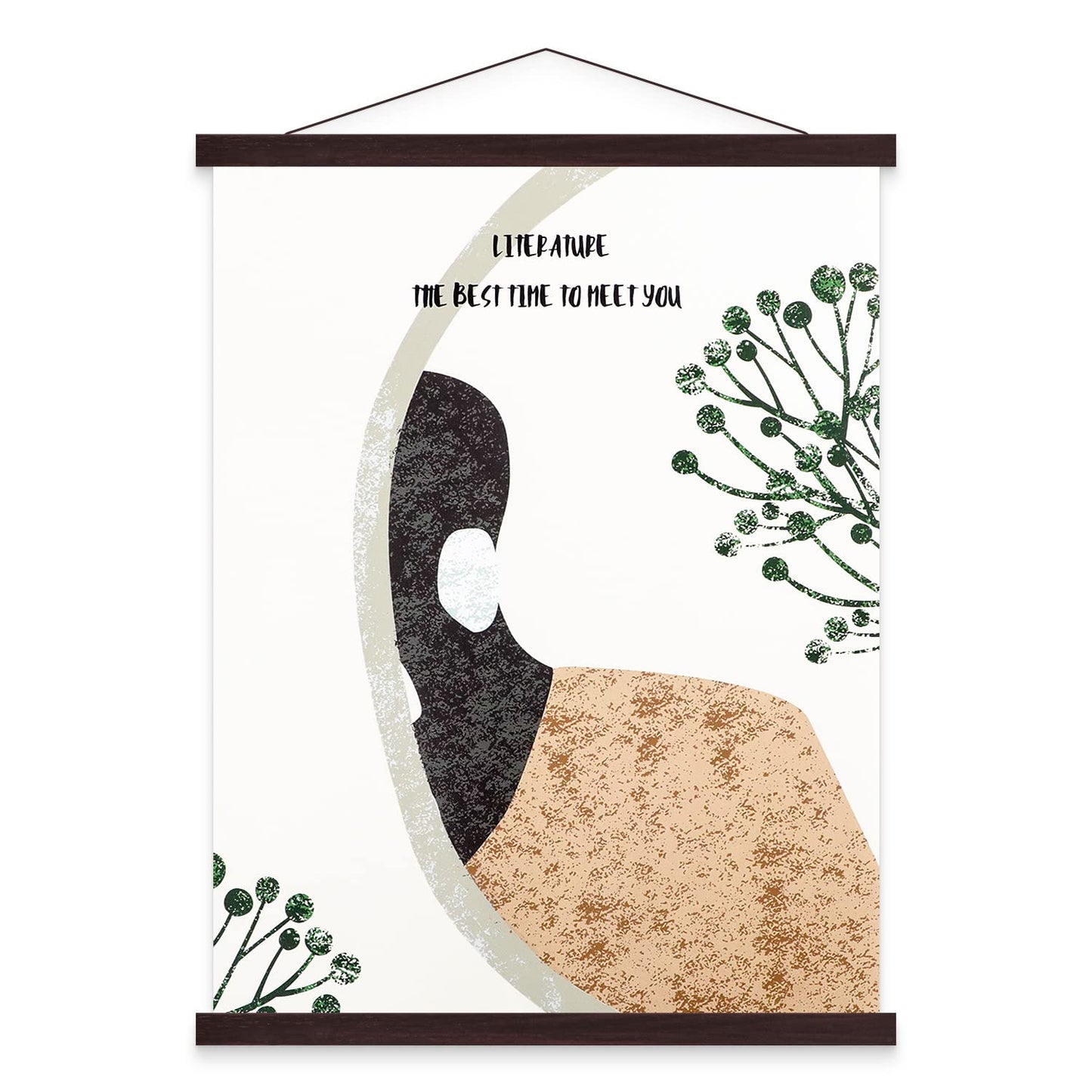 Benjia Drewniany pasek magnetyczny do zawieszenia plakatów i druków artystycznych B1, 71 cm, czarny