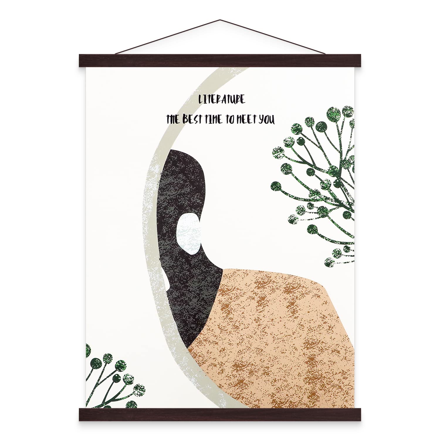 Benjia Drewniany pasek magnetyczny do zawieszenia plakatów i druków artystycznych B1, 71 cm, czarny