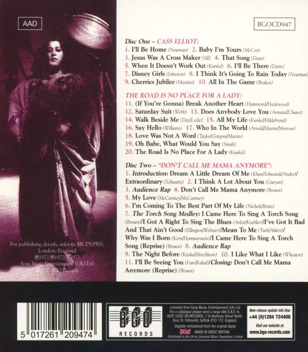 Cass Elliott/The Road Is No Place For A Lady/Don't Call Me Mama..