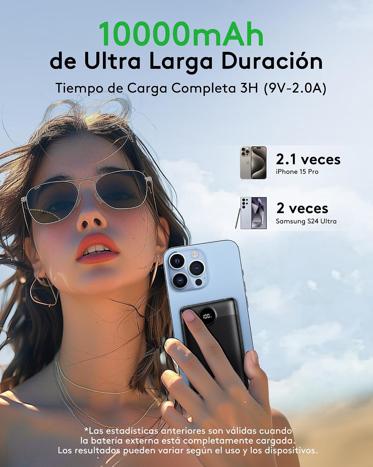 VEEKTOMX Mini Power Bank 10000mAh powerbank 22.5W PD3.0 QC3.0 Quick Charge USB C Portable Charger, mały rozmiar z 2 portami ładowania, kompatybilny z iPhone 15/iPad/Mini fan/Galaxy