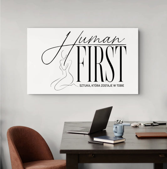 Human First - Plakat na papierze fotograficznym