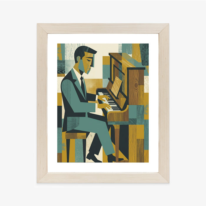 Plakat Dusza Melodii: Pianino w Stylu Mid-Century Modern